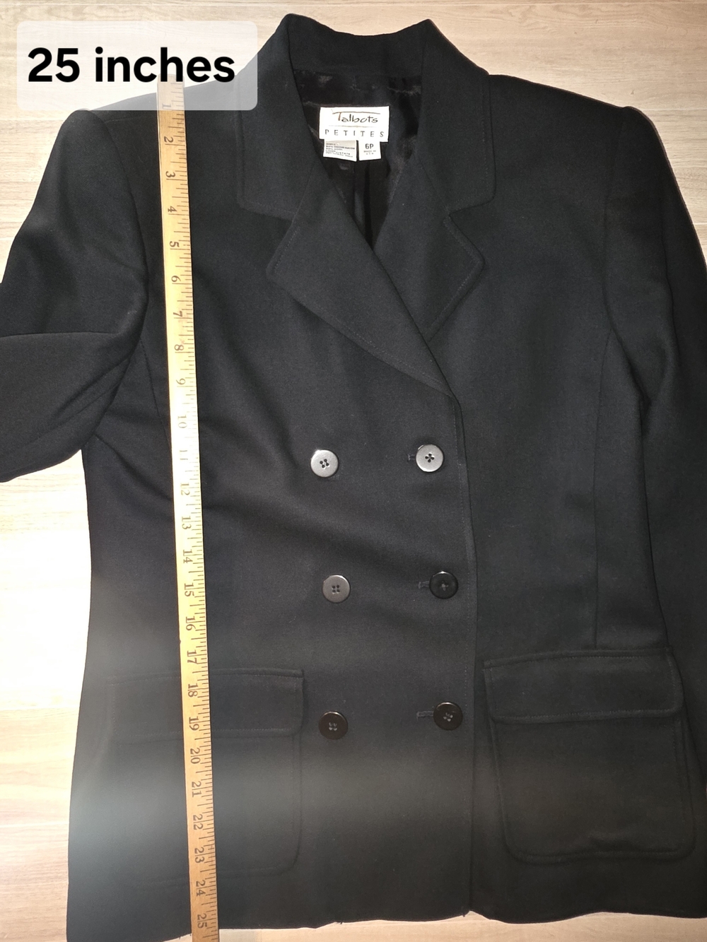 1990s Vintage Talbots Black Double-Breasted Women’s Jacket/Blazer Made In USA - Picture 8 of 9